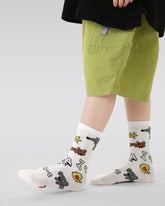 4パック パピークラブ キッズ メッシュ 通気性コットン クルー ボーイズ ソックス